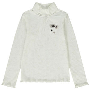 Μπλουζάκι ζιβάγκο effet κοτλέ και κεντημένο patch για κορίτσι 