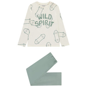 Σετ πιτζάμας μακρύ από jersey με σχέδιο σκεϊτ για αγόρι 