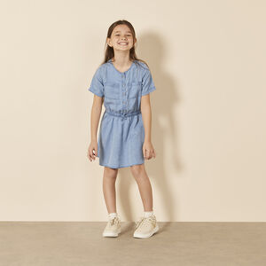 Ρόμπα κοντομάνικη effet jean για κορίτσι 