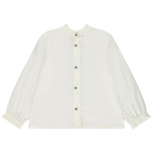 Μακρυμάνικη πλεκτή μπλούζα με φουσκωτά μανίκια για κορίτσι 