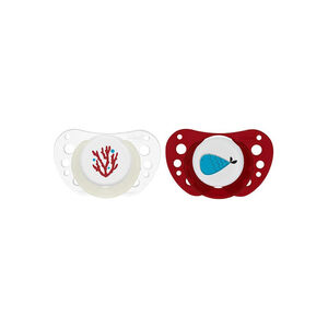  Σετ Σιλικονούχες Πιπίλες Physio Air 16-36 Μηνών Μπεζ-Μπορντώ Με Σχέδια (2 τμχ) 