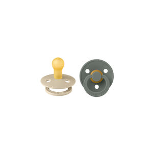 Σετ Πιπίλες 2Τμχ Colour Vanilla/Pine  – Στρογγυλή No2 Bibs  