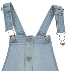 Σαλοπέτα κοντή και φαρδιά από τζιν με τσέπες για κορίτσι 