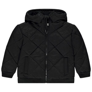 Μπουφάν μονόχρωμο από νάιλον με επένδυση από μικροπολάρ για αγόρι 