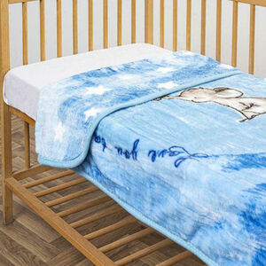 Βρεφική Βελουτέ Κουβέρτα Κούνιας Elephant Kiss με Ψηφιακή Εκτύπωση 100x140cm Κούνιας (100x140cm) Σιέλ – Pennie 