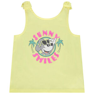 Μπλουζάκι αμάνικο print Mickey Disney και μαγικές παγιέτες για κορίτσι 