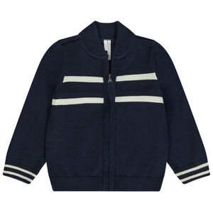 Γιλέτ πλεκτό με γιακά teddy για μωρό αγόρι 