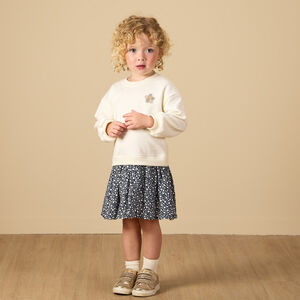 Φόρεμα μακρυμάνικο από σατέν και πλεκτό εφέ 2 σε 1 για μωρό κορίτσι 