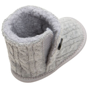 Μισές μπότες από πλεκτό με πλεξούδες και εσωτερική επένδυση 