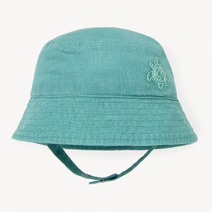 Βαμβακερό καπέλο με κεντημένη χελώνα για αγόρι μωρού 