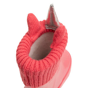 Bottes de pluie pailletées pour fille à col tricot et motif licorne 
