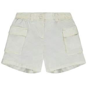 Σορτς πάνινο με τσέπες και μέση με λάστιχο για κορίτσι 