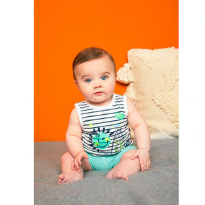 Μπλουζάκι από βιολογικό βαμβάκι Smiley ριγέ 