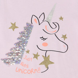 T-shirt manches longues à sequins magiques pour fille 
