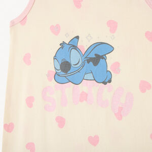 Νυχτικό με τιράντες, τυπωμένο με καρδιές Stitch Disney για κορίτσι. 