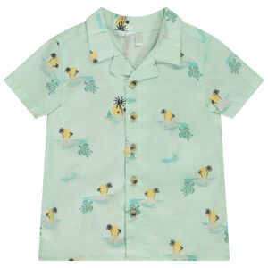 Πουκάμισο κοντομάνικο με print νησιά για bebe αγόρι 