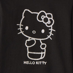 Μπλουζάκι ζιβάγκο Hello Kitty με μακριά μανίκια και σούρες 