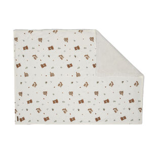 Κάλυμμα διπλής ύφανσης 80 x 80 εκ. με σχέδιο ζώων Ράις των Δασών εκρού 