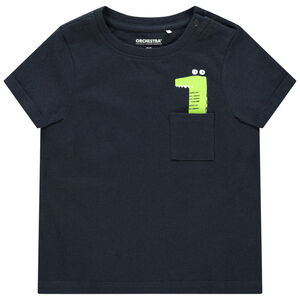 T-shirt κοντομάνικο με τσέπη και  σχέδιο δεινόσαυρο 