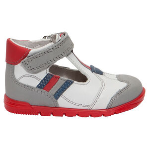 Δερμάτινα παπούτσια με μπαρέτα με φάσες σε αντίθεση 