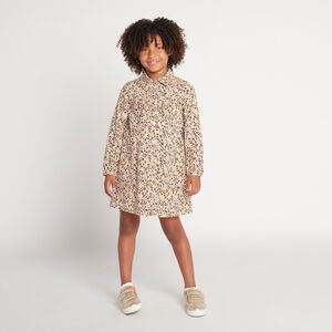 Robe chemise en voile imprimée style léopard pour fille 