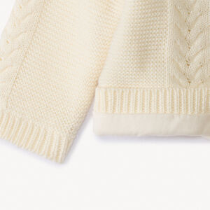 Ζακέτα πλεκτή με εφέ κοτσίδας και επένδυση jersey για μωρό 