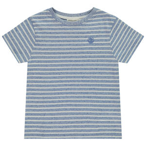 Κοντομάνικο μπλουζάκι ριγέ print palmiers για αγόρι 