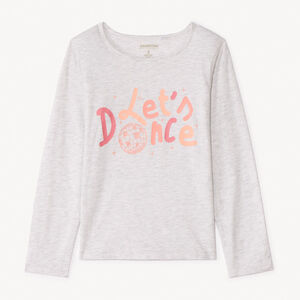 T-shirt με μακριά μανίκια με εκτύπωση από λευκά πετράδια για κορίτσι 