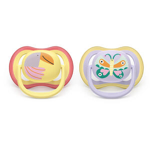 Σετ Σιλικονούχες Πιπίλες Ultra Air  Για 0-6 Μηνών Light Pink / Light Yellow Philips Avent  