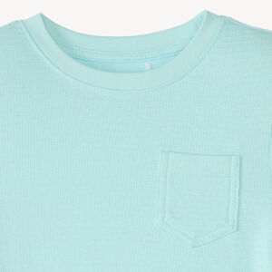 T-shirt manches courtes uni en maille fantaisie pour garçon 