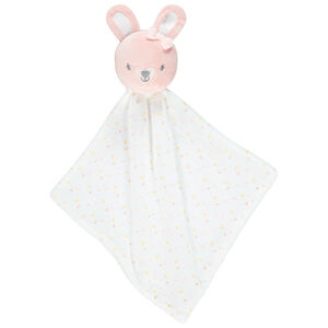 Doudou plat forme lapin en velours Main Doudou plat forme lapin en velours