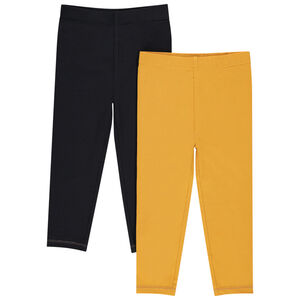 Σετ από 2 μονόχρωμα κολάν από βαμβάκι για κορίτσι μωρού 