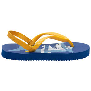 Σαγιονάρες με κίτρινο λουράκι και στάμπα καρχαρία 