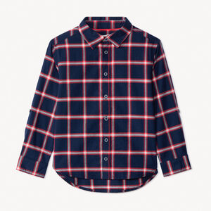 Πουκάμισο με καρό σχέδιο και μανίκια που μαζεύονται για αγόρι 