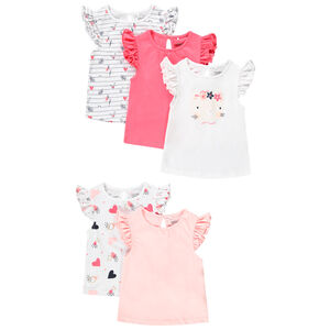 Σετ από 5 t-shirts κοντομάνικα για bebe κορίτσι 