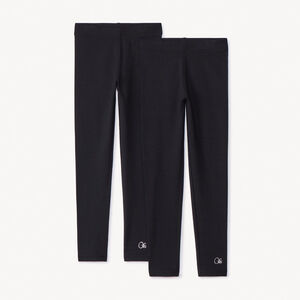 Σετ από 2 μονόχρωμα κολάν jersey για κορίτσι 