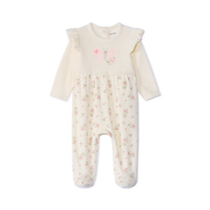 Φορμάκι 2 σε 1 από βελουτέ με λουλουδάτο σχέδιο για bebe κορίτσι 