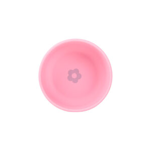 Bol en silicone avec motif fleur au fond et bords arrondis 