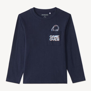 T-shirt με μακρύ μανίκι, με τσεπάκι και φανταστικό σχέδιο για αγόρι. 