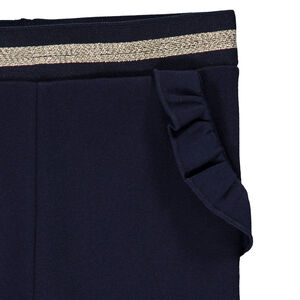 Κολάν μονόχρωμο σε ύφασμα Milano με λεπτομέρειες βολάν για μωρό κορίτσι 