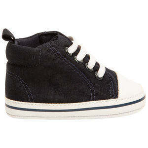 Αθλητικά παπούτσια ψηλά με κορδόνια από ύφασμα για bebe αγόρι 