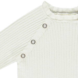 Πουλόβερ κάλτσα από πλεκτό ριπ με όμορφα κουμπιά για κορίτσι 