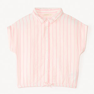 Κοντομάνικη πουκάμισο από ριγέ ύφασμα για κορίτσι 