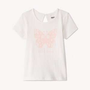 Κοντομάνικο μπλουζάκι με φαντεζί σχέδιο για bebe κορίτσι 