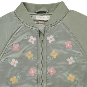 Μπουφάν από υφασμάτινο σατέν με κεντήματα για κορίτσι 