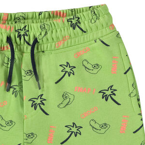 Βερμούδα σε molleton με print κροκόδειλους/φοίνικες για αγόρι 
