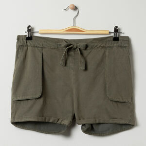 Σορτς εγκυμοσύνης από υφασμάτινο ελαφρύ σε χαμηλή μέση 