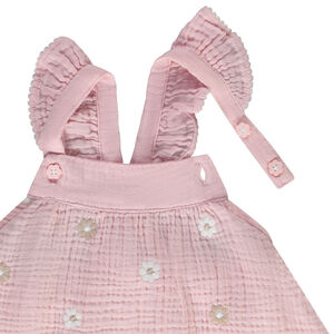 Τουνίκ χωρίς μανίκια από διπλή γάζα με κεντήματα λουλουδιών για μωρό κορίτσι 