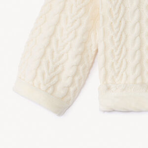 Ζακέτα με κουκούλα από πλεκτό με επένδυση βελουτέ για μωρό 