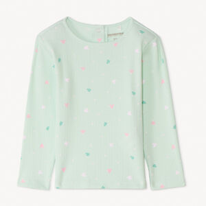 T-shirt μακρυμάνικος ριπ και εκτυπωμένος για κορίτσι μωρό 